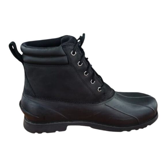 UGG Gatson Mid Shoes Mens Size 10 Black Leather Rubber Lace Up Mid Rain Boots - Picture 10 of 15